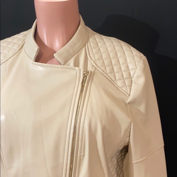 NWT CALVIN KLEIN Faux Leather Motorcycle Jacket - Picture 3 of 9